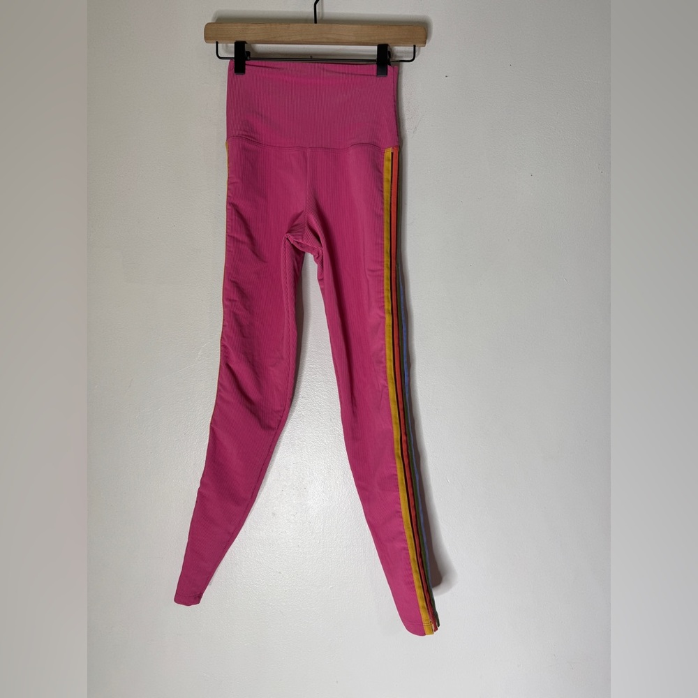 Beach Riot Sport Legging Sadie High Waist Ribbed Leggings Hot Pink Size S